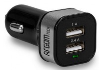 CARGADOR USB DE 2 PUERTOS PARA CARRO ARGOM AC 0112BK 1A/2.4A ARG-AC-0112BK