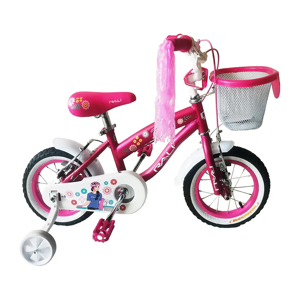 BICICLETA INFANTIL NO. 12 RALI POLLY BEBE C/CANASTAS ROSADO 050056 MOD. POLLY-12