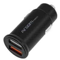 CARGADOR DUAL USB A PARA CARRO 30W 2.4A/1.5A MARCA ARGOM ARG AC 011BK CARUSC-ARG-111N