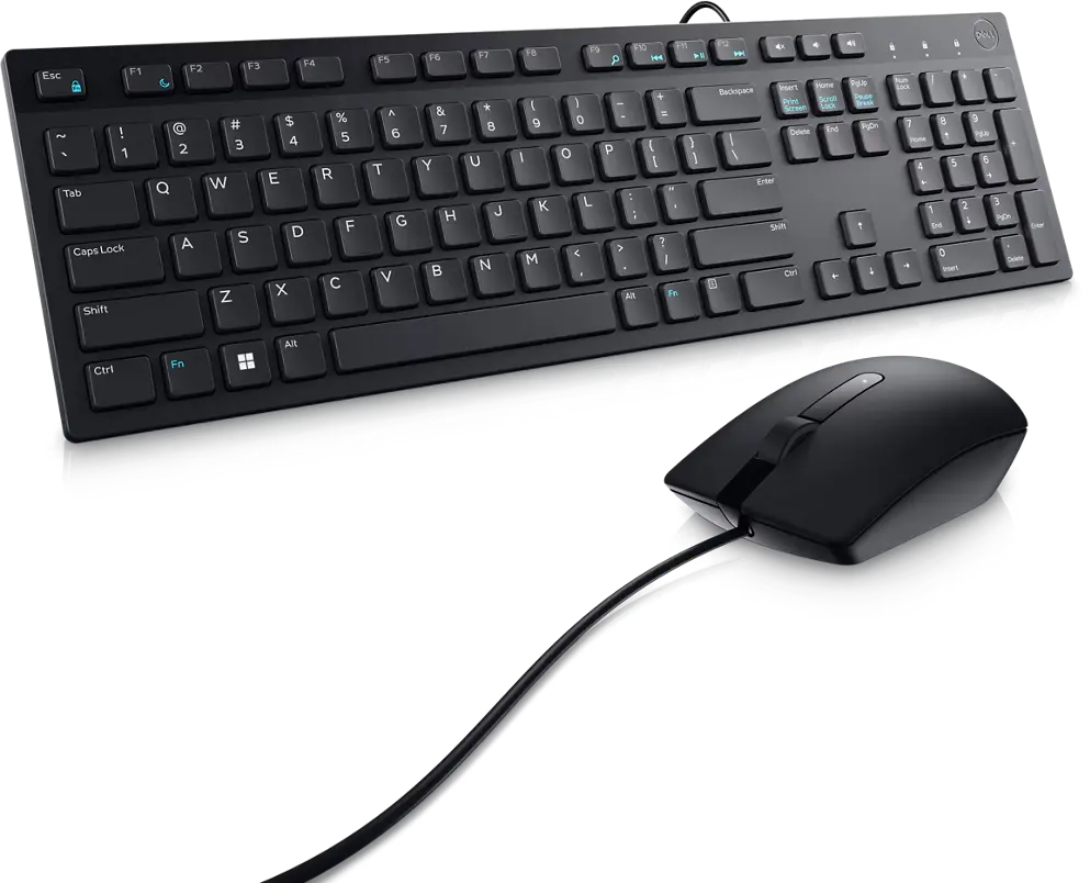TECLADO Y MOUSE ALAMBRICOS MARCA DELL EN ESPAÑOL CON CONEXIÓN USB KM300C LTN TCMO-DL-KM300CE
