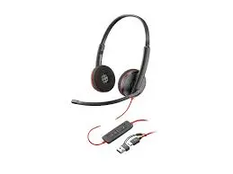 AUDIFONOS POLY BLACKWIRE 3220 STEREO USB C HEADSET USB C/A ADAPTER 8X228A6
