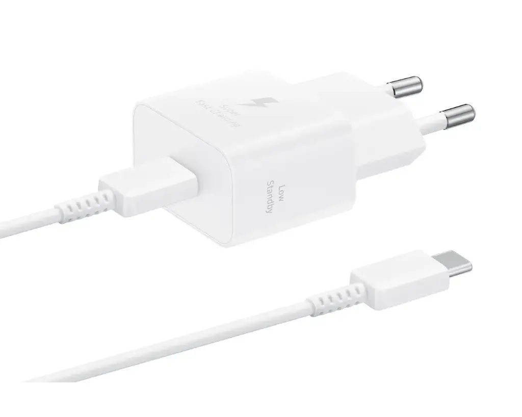 CARGADOR DE PARED SAMSUNG 25W PUERTO USB-C BLANCO CON CALBE CARGU-SAM-C251B MOD. EP-T2510XWTGTW