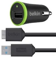 CARGADOR PARA CARRO BELKIN PUERTO USB-A CON CABLE MICROB 2.1A USB3 NEGRO CARGUSC-BEL-864 MOD. F8M864BT03 