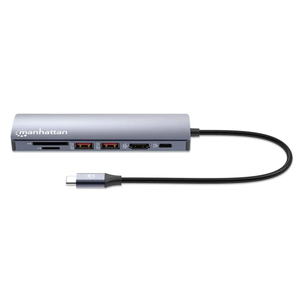 CONVERTIDOR DOCKING USB C 7 EN 1 RESOLUCION 4K MARCA MAHATTAN MODELO 153966 CONV-MH-USC7966