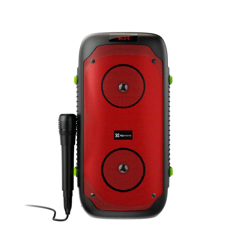 BOCINA KLIP XTREME PORTATIL CON MICROFONO CON CABLE LUCES LED 