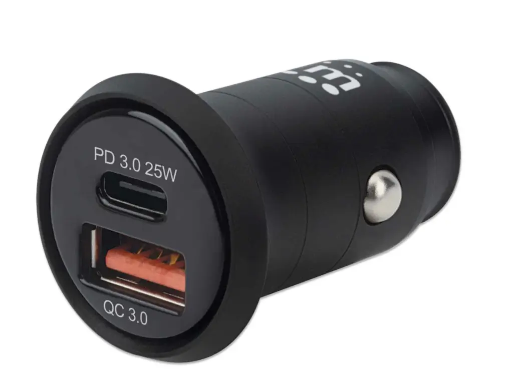 CARGADOR MAHATTAN 102414 USB 2 PUERTOS USB C USB A PARA CARRO 25W CARGUSC-MH-2414