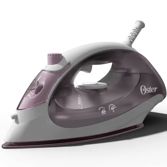 PLANCHA DE VAPOR COMPACTA OSTER SUELA ANTIADHERENTE VAPOR VARIABLE ANTICALCIO ROCIO LILA GCSTBS5003-013