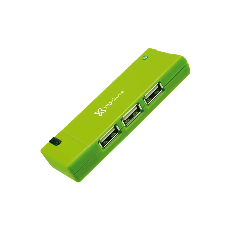 CONCENTRADOR KLIPXTREME HUB USB DE 4 PUERTOS USB 2.0 KUH 400G VERDE HUBUSB-KLX-400A