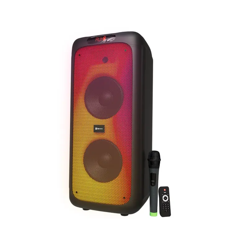 BOCINA KLIP XTREME PORTATIL CON MICROFONO INALAMBRICO 1200W LUCES FLAME LED 