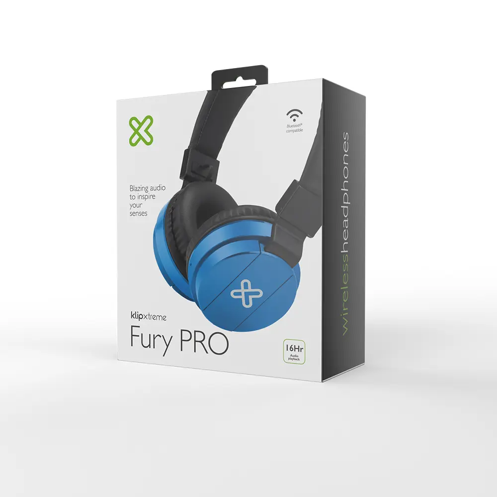 AUDIFONOS KLIPXTREME HEADPHONES WLS BT ON EAR 16HRS BLUETOOTH AZUL KWH-001BL