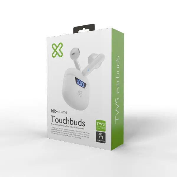 AUDIFONOS KLIPXTREME ERBDS WLS BT 12HR IN EAR TWS W/CHARG.COLOR BLANCO KTE-006WH