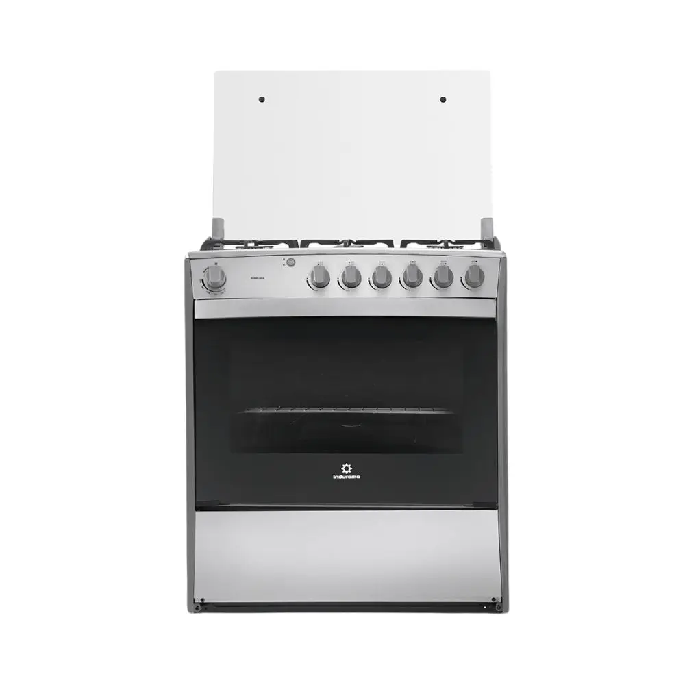 ESTUFA INDURAMA 6 HORNILLAS 32" TAPA DE VIDRIO TEMPLADO GRIS MARSELLA SPAZIO PLUZ