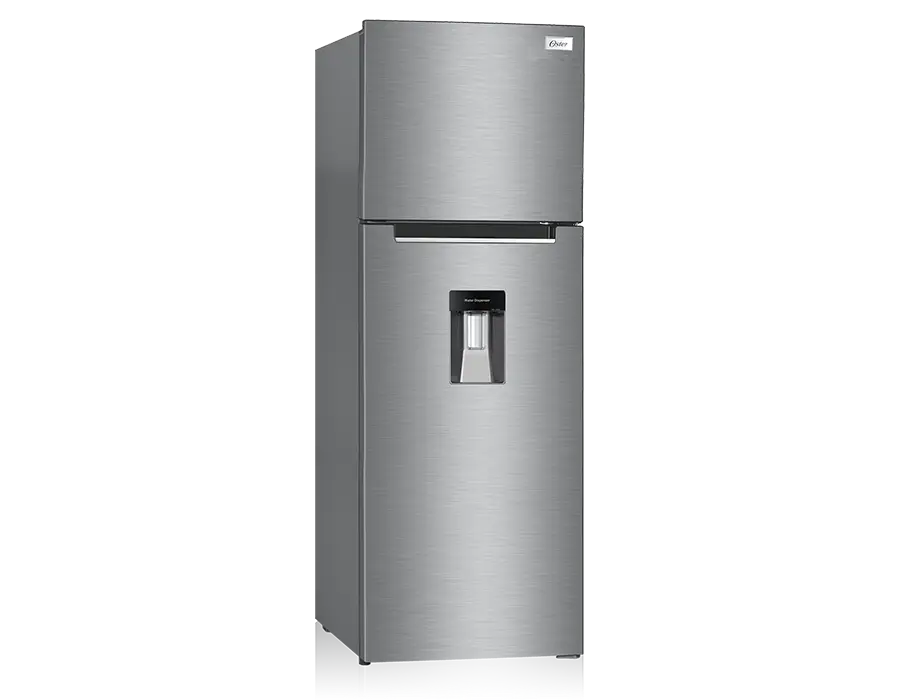REFRIGERADOR OSTER 11" 2 PUERTAS LUZ LED DISPENSADOR GRIS OS DF21400AVD