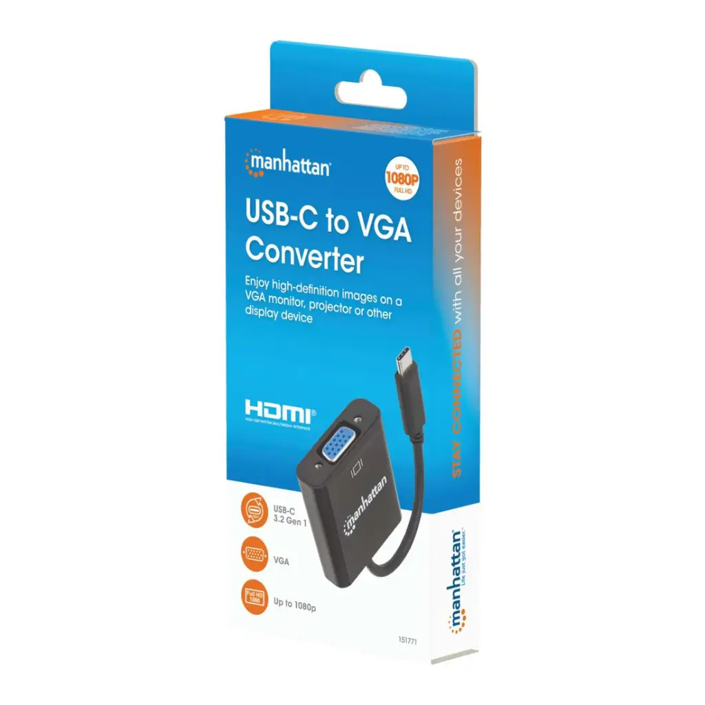 CONVERTIDOR MANHATTAN 151771 DE USB C 3.1 A VGA CONV-MH-USC31VG