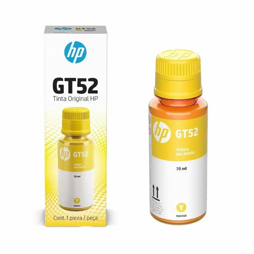 BOTELLA DE TINTA HP GT52 AMARILLA ORIGINAL DE ALTA CAPACIDAD M0H56AL
