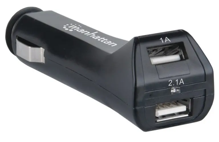 CARGADOR DE CARRO DOBLE MANHATTAN PUERTOS USB-A DE 1A/2.1A MOD. CARUSC-MH-1721