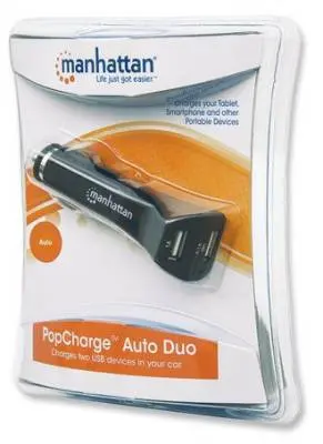 CARGADOR MANHATTAN 101721 USB DE 2 PUERTOS PARA CARRO 1A/2.1A CARUSC-MH-1721