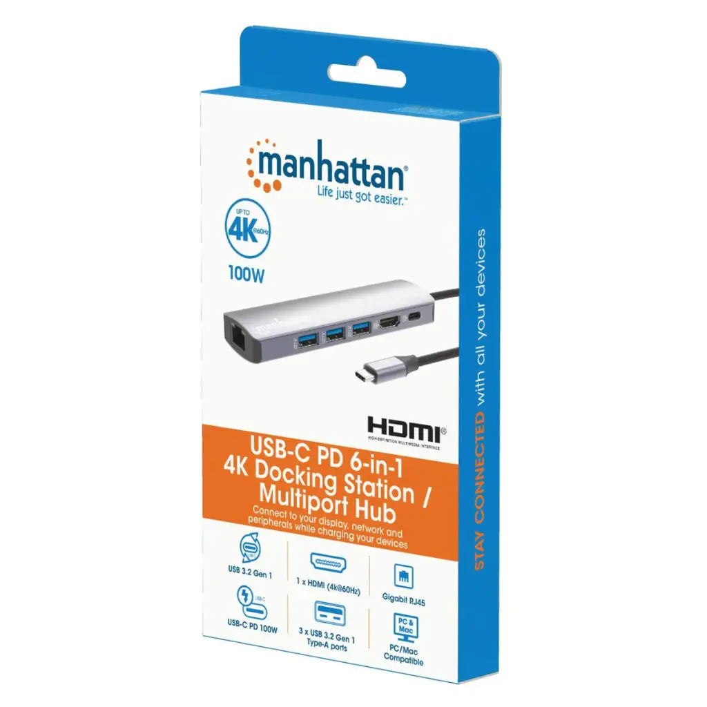 CONVERTIDOR DOCKING USB-C 6 EN 1 RESOLUCION 4K MARCA CONV-MH-USC6959 MOD. 153959