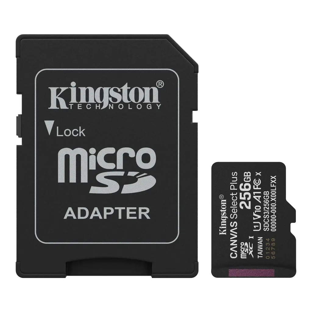 MICRO SD KINGSTON 256GB MICROSDXC CANVAS SELECT PLUS GEN3 150MB/S A1 SDCS3/256GB