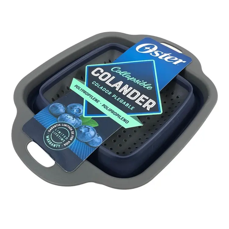 COLADOR OSTER PLEGABLE SILICONA 6.5" BLUE/GREY POLYPROPYLENE OSG BLUEMARINE 130001.01