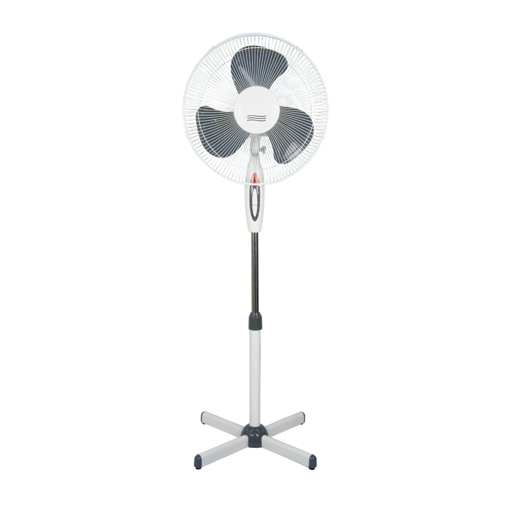 VENTILADOR BELTEK BLANCO Y AZUL 16" PEDESTAL UNIDAD US16058A 