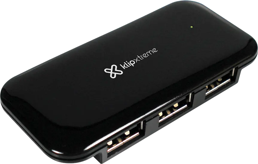 CONCENTRADOR KLIPXTREME HUB USB KLIP KUH 190B 4 HI SPEED PUERTOS USB 2.0 NEGRO KUH-190B