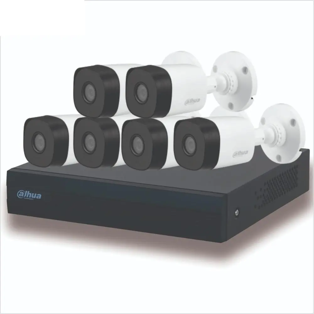 COMBO 6 CÁMARAS 2MPX, 1080P 80M IR METALICAS C2X-6MET