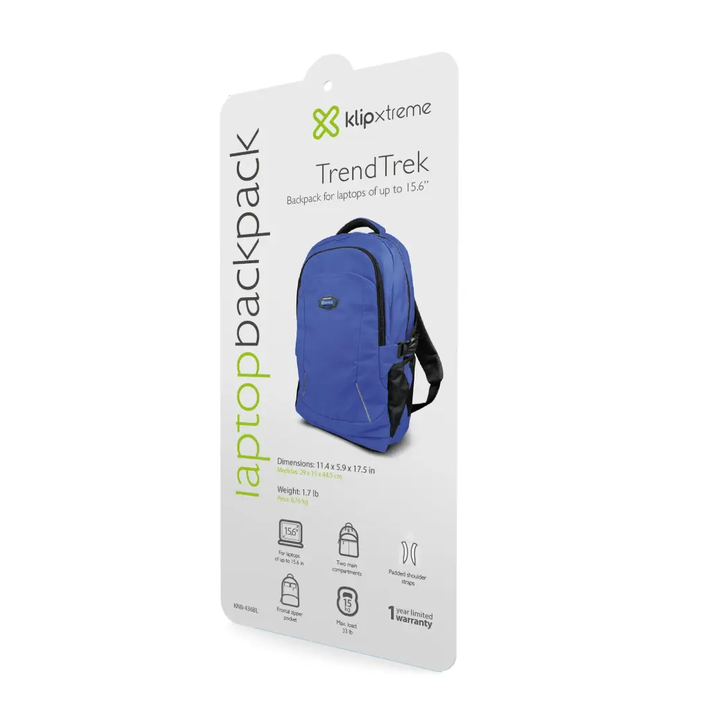 MOCHILA KLIPXTREME AN121KLX70 BKPK LAPTOP KNB 436BL 15.6 BLUE KNB-436BL 