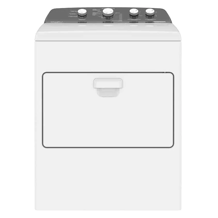 SECADORA WHIRLPOOL ELECTRICA DE 23KG PERILLAS TAPA METALICA CARGA FRONTAL BLANCO  MOD.7MWED2140JB