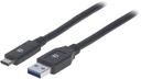 CABLE MANHATTAN 354981 USB A 3.1 GEN 1 MACHO A USB C MACHO 3 METROS COLOR NEGRO CAB-MH-USBC4981