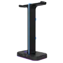 SOPORTE PARA AUDIFIONOS XTECH DUAL STAND XTH 690 2 PUERTOS USB RGB AUDST-XT-XTH690