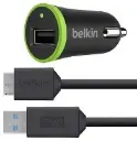 CARGADOR USB PARA CARRO BELKIN CABLE MICRO USB 2.1A USB3 NEGRO F8M864BT03 CARGUSC-BEL-864