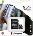 MICRO SD KINGSTON 512GB MICSDXC CANVAS SELECT PLUS 100R A1 C10 SDCS2/512GB SDCS2/512GB