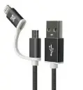 CABLE MICRO USB Y LIGHTNING 3.2 KLIP XTREME KAC 210BK PIES NEGRO CAB2E1-KLX-210N