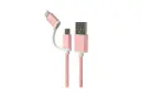 CABLE MICRO USB Y LIGHTNING 3.2 PIES KLIP XTREME KAC 210RG ROSE GOLD CAB2E1-KLX-210R