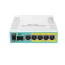 RAUTER HEX POE 5X GIGABIT ETHERNET CON SALIDA POE PARA CUATRO PUERTOS, SFP, USB, CPU DE 800MHZ, 128MB DE RAM, ROUTEROS L4, MARCA MIKROTIK RB960PGS