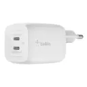 CARGADOR BELKIN DUAL USB C GAN WALL CHARGER WITH PPS 65W WCH013DQWH