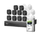 COMBO 10 CÁMARAS 2MPX, 50M IR METÁLICAS CON AUDIO C2X-10META-A