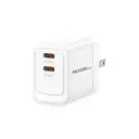 CARGADOR ARGOM CON POTENCIA DE 40WATSS CON 2 PUERTOS USB C DE PARED ARG AC 0132WT CARUSB-ARG-132B